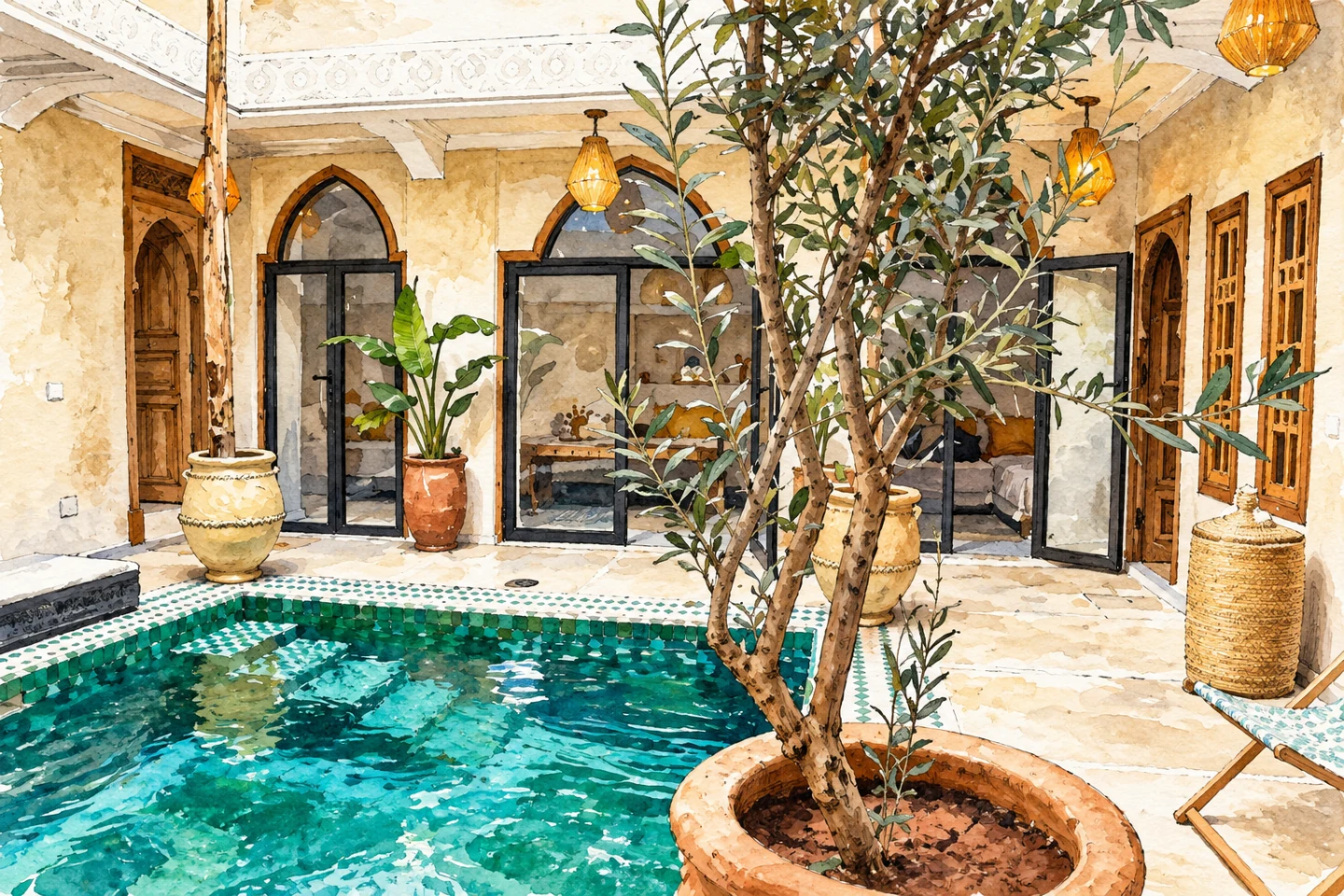 Riad Eden Dorient — Illustration based on a real photograph of the property on Booking.com. Riad Eden Dorient — Illustration based on a real photograph of the property on Booking.com.